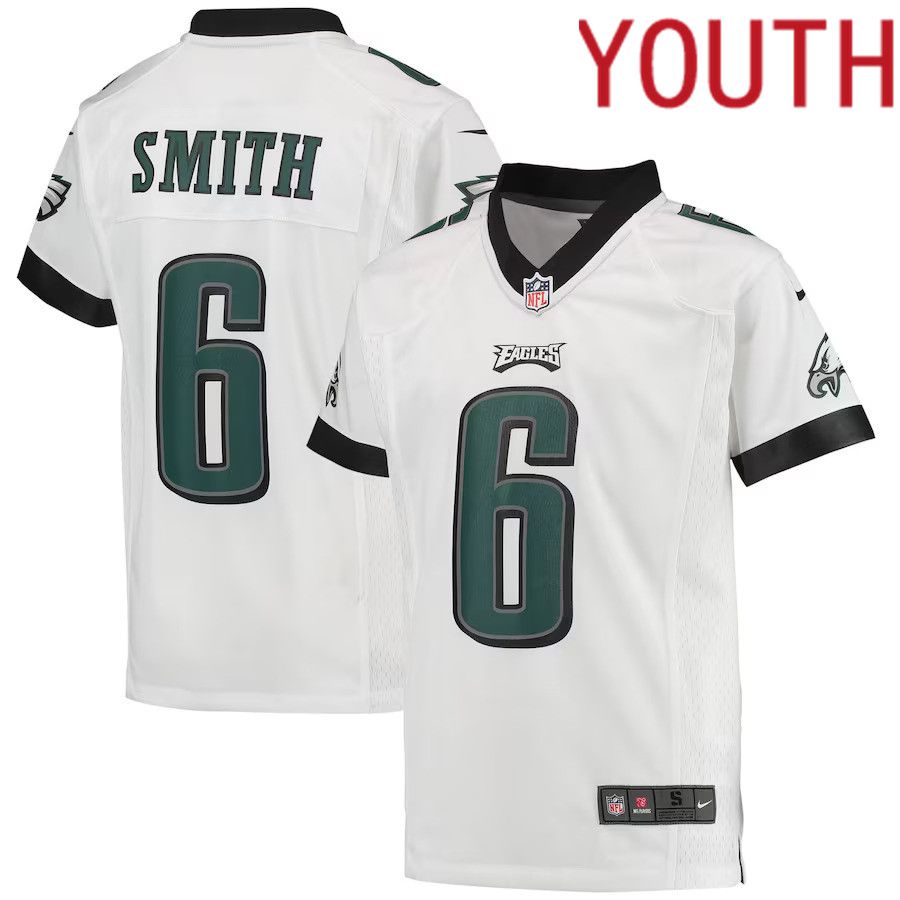 Youth Philadelphia Eagles 6 DeVonta Smith Nike White Game NFL Jersey